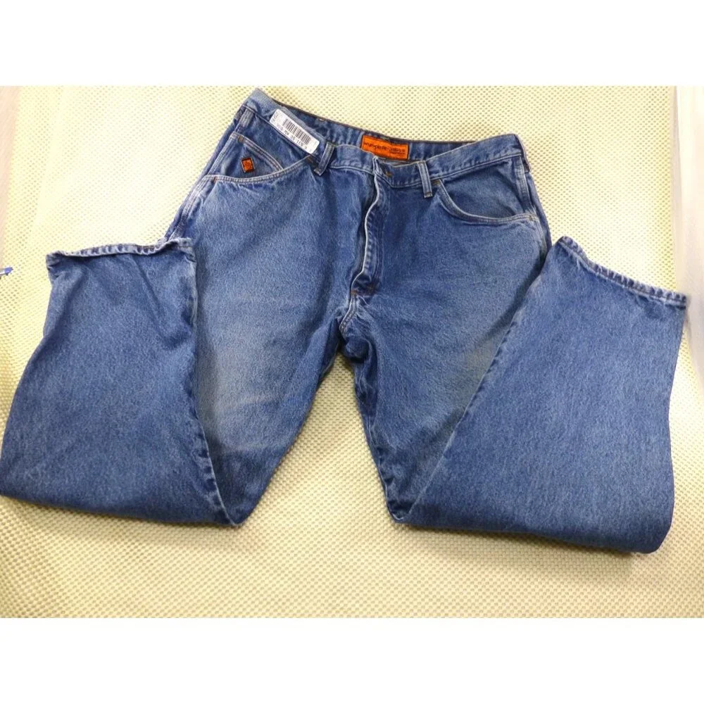 Wrangler FR Riggs Workwear Flame-Resistant Mens Jeans 40x30 100% Cotton Denim Bl - Picture 2 of 11